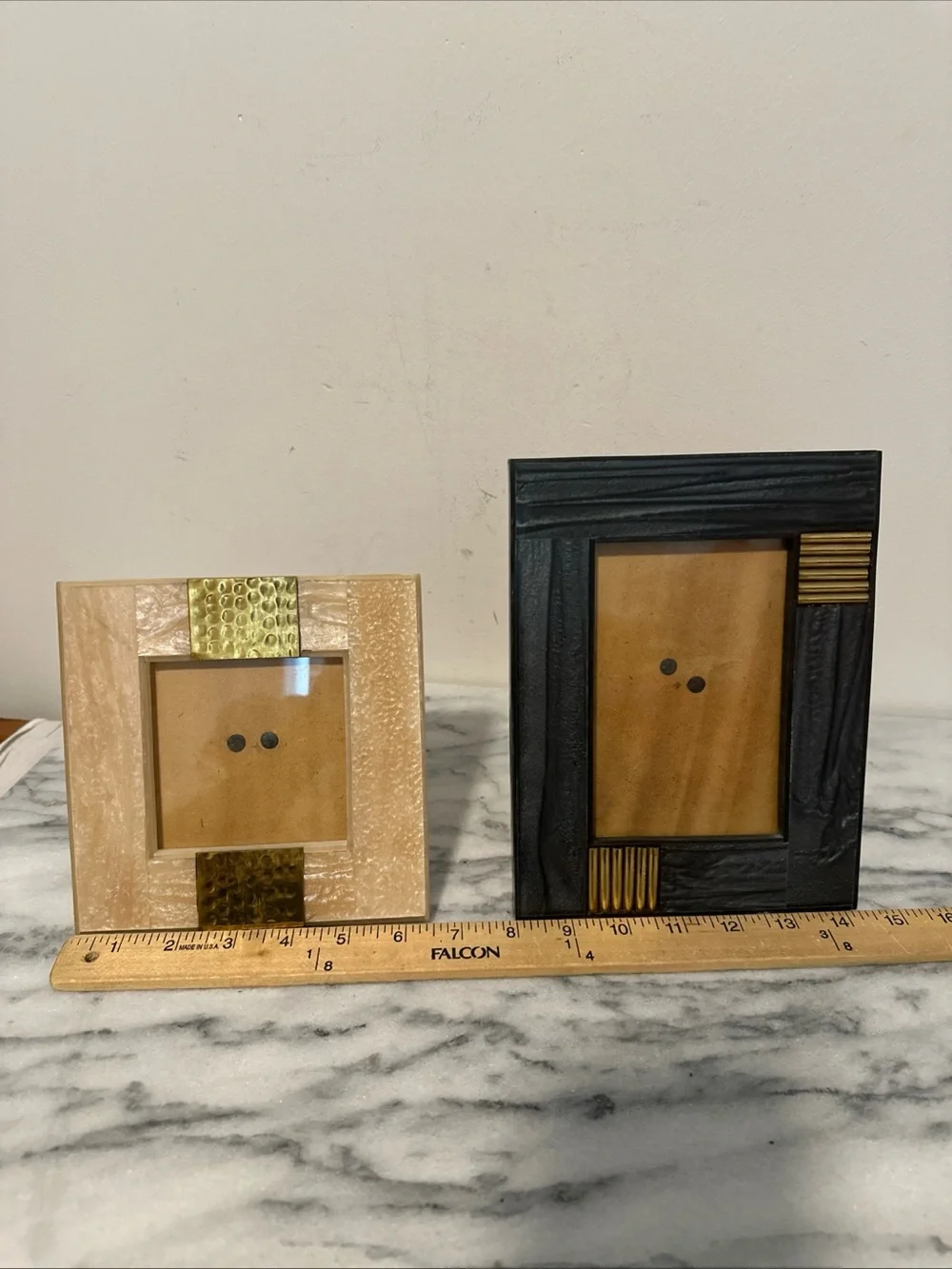 Anthropologie Neutral and Black Decorative Photo Frame Set - Home Accents